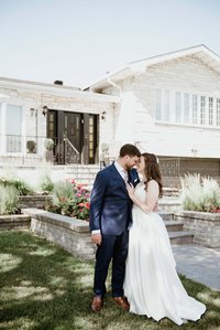 Danielle and Andrew's wedding; First look; John KOO Photography; Ketubah signing; Montreal Jewish wedding; Montreal Jewish wedding photographer; Shaare Zion Congregation; Table 51 restaurant MTL
