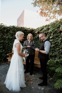 Chateau Ramezay wedding venue photo Montreal, Courtyard wedding. Montreal wedding photographer, Melanie and Robert's Montreal elopement photographer. Melanie and Robert's Montreal wedding, Montreal Wedding Photography.