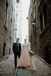 Corinne and Maxime's wedding; John KOO Photography; Les Enfants Terribles MTL wedding; Montreal Jewish wedding photographer; Montreal wedding Photographer; Old Montreal wedding portraits; Square Victoria wedding photos