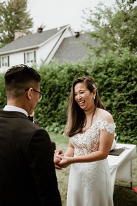 Montreal wedding Photographer; Montreal wedding photo; Carrie Ma officiant; Charlotte Flannery MUA hair stylist; FSEV wedding officiant; Jamie and Newton's wedding; John KOO Photography; Kristina Chan desserts; Longueuil wedding; Oxide design florist