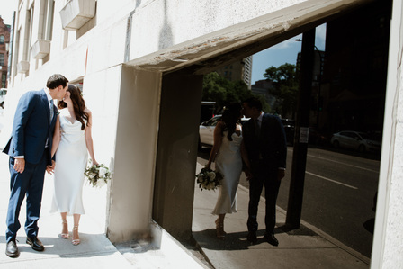 Montreal wedding photographer, Montreal elopement photographer, Notary Mona Salehi Notaire wedding mariage, Covid wedding, Old Montreal wedding photos