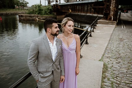 Wedding photographer in Montreal, prewedding engagement photographer, Basin Peel Montreal, Urban couple’s portrait session