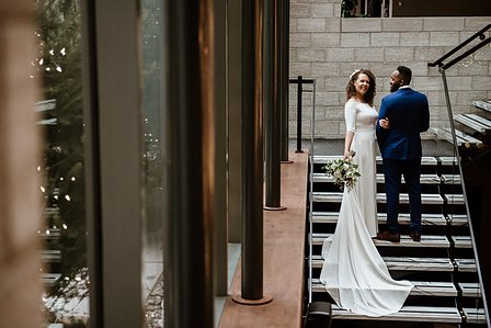 Montreal Wedding photographer, William Gray Hotel wedding, Old Montreal wedding, Intimate wedding, interracial marriage, winter wedding, first look, JohnKOOphotography