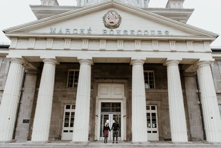 Montreal couple's anniversary portrait photoshoot, High school sweethearts photography, Montreal Portrait photographer, Old Montreal photo session