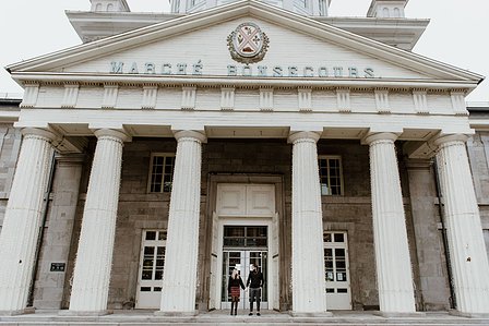 Montreal couple's anniversary portrait photoshoot, High school sweethearts photography, Montreal Portrait photographer, Old Montreal photo session