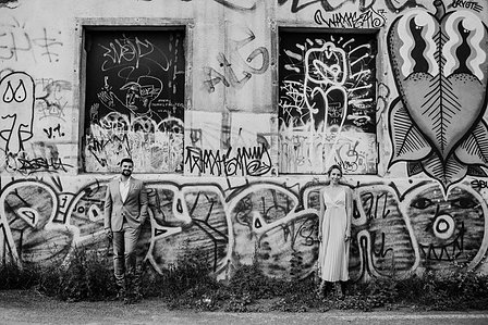 Wedding photographer in Montreal, prewedding engagement photographer, Basin Peel Montreal, Urban couple’s portrait session