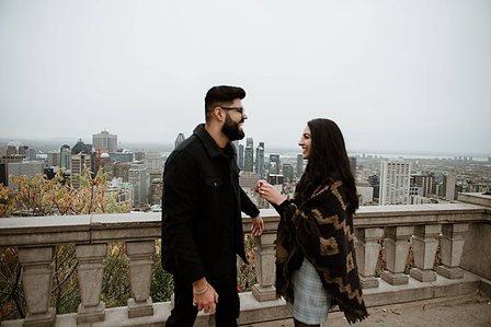 Montreal surprise proposal photographer; Surprise marriage proposal photographer MTL; Chalet du Mont Royal surprise proposal; Harleen and Mehtab's Montreal marriage proposal; John KOO Photography; Kondiaronk Belvedere surprise proposal photographer