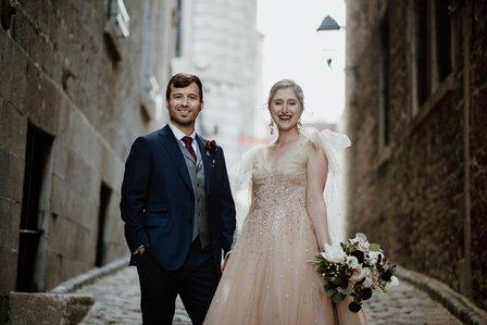 Corinne and Maxime's wedding; John KOO Photography; Les Enfants Terribles MTL wedding; Montreal Jewish wedding photographer; Montreal wedding Photographer; Old Montreal wedding portraits; Square Victoria wedding photos