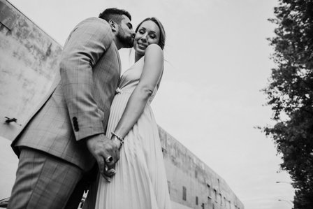Wedding photographer in Montreal, prewedding engagement photographer, Basin Peel Montreal, Urban couple’s portrait session