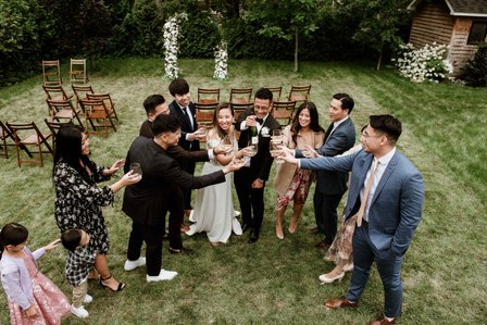 Montreal wedding Photographer; Montreal wedding photo; Carrie Ma officiant; Charlotte Flannery MUA hair stylist; FSEV wedding officiant; Jamie and Newton's wedding; John KOO Photography; Kristina Chan desserts; Longueuil wedding; Oxide design florist