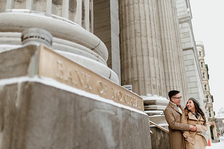 Montreal surprise marriage proposal photographer; Notre Dame Basilica surprise proposal; Old Montreal surprise proposal photographer; Rachel and Justin's Montreal surprise proposal photographer; She said yes; Winter surprise proposal Montreal
