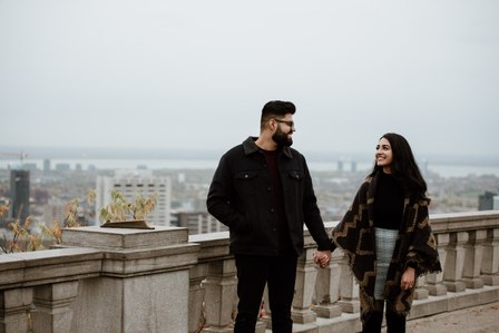Montreal surprise proposal photographer; Surprise marriage proposal photographer MTL; Chalet du Mont Royal surprise proposal; Harleen and Mehtab's Montreal marriage proposal; John KOO Photography; Kondiaronk Belvedere surprise proposal photographer
