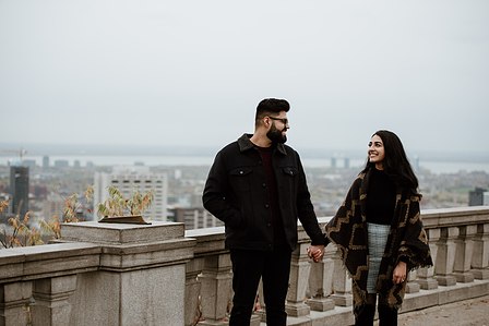 Montreal surprise proposal photographer; Surprise marriage proposal photographer MTL; Chalet du Mont Royal surprise proposal; Harleen and Mehtab's Montreal marriage proposal; John KOO Photography; Kondiaronk Belvedere surprise proposal photographer