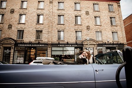 Montreal wedding Photographer; 1969 Cadillac Deville Convertible; Colourful leaves Montreal; Fall Autumn photo shoot; Jewish wedding Montreal; John KOO Photography; Montreal Jewish engagement photographer; Montreal Pre-Wedding photographer; Throwback Tour