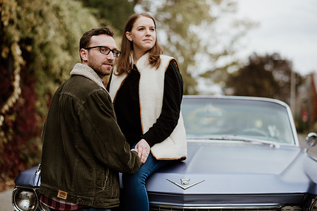 Montreal wedding Photographer; 1969 Cadillac Deville Convertible; Colourful leaves Montreal; Fall Autumn photo shoot; Jewish wedding Montreal; John KOO Photography; Montreal Jewish engagement photographer; Montreal Pre-Wedding photographer; Throwback Tour