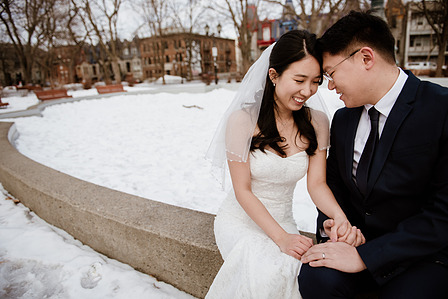 Montreal prewedding photographer, Montreal winter engagement photographer, wedding portraits, engagement photos