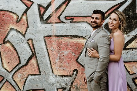 Wedding photographer in Montreal, prewedding engagement photographer, Basin Peel Montreal, Urban couple’s portrait session
