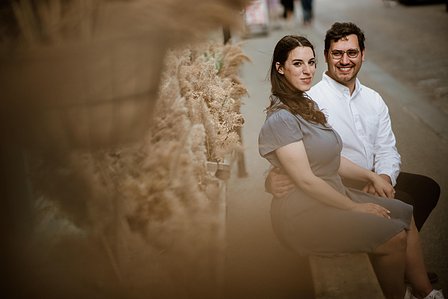 Old Montreal Engagement Photo, Montreal Engagement Photo, Montreal Pre-Wedding photographer, Montreal wedding Photographer, Danielle and Andrew's MTL engagement photographer, Tommy Cafe Montreal, Le Petit Dep Montreal