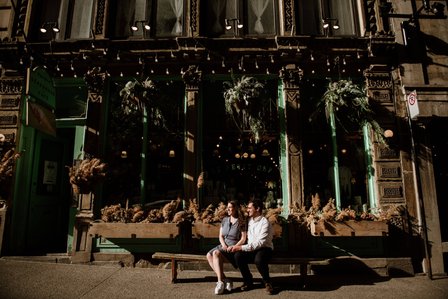 Old Montreal Engagement Photo, Montreal Engagement Photo, Montreal Pre-Wedding photographer, Montreal wedding Photographer, Danielle and Andrew's MTL engagement photographer, Tommy Cafe Montreal, Le Petit Dep Montreal