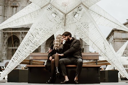 Montreal couple's anniversary portrait photoshoot, High school sweethearts photography, Montreal Portrait photographer, Old Montreal photo session
