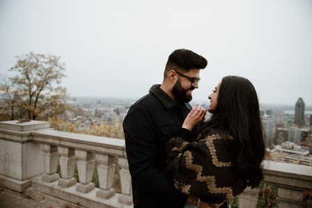 Montreal surprise proposal photographer; Surprise marriage proposal photographer MTL; Chalet du Mont Royal surprise proposal; Harleen and Mehtab's Montreal marriage proposal; John KOO Photography; Kondiaronk Belvedere surprise proposal photographer