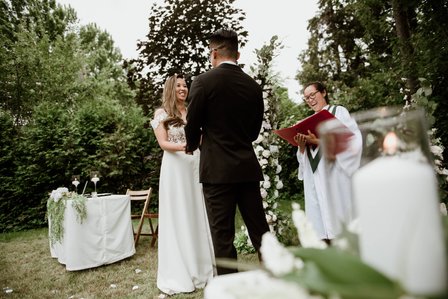 Montreal wedding Photographer; Montreal wedding photo; Carrie Ma officiant; Charlotte Flannery MUA hair stylist; FSEV wedding officiant; Jamie and Newton's wedding; John KOO Photography; Kristina Chan desserts; Longueuil wedding; Oxide design florist