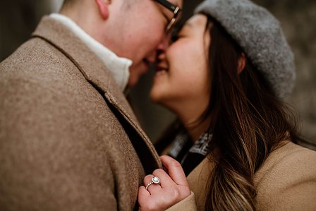 Montreal surprise marriage proposal photographer; Notre Dame Basilica surprise proposal; Old Montreal surprise proposal photographer; Rachel and Justin's Montreal surprise proposal photographer; She said yes; Winter surprise proposal Montreal