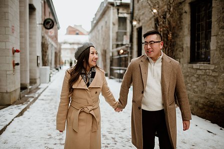 Montreal surprise marriage proposal photographer; Notre Dame Basilica surprise proposal; Old Montreal surprise proposal photographer; Rachel and Justin's Montreal surprise proposal photographer; She said yes; Winter surprise proposal Montreal