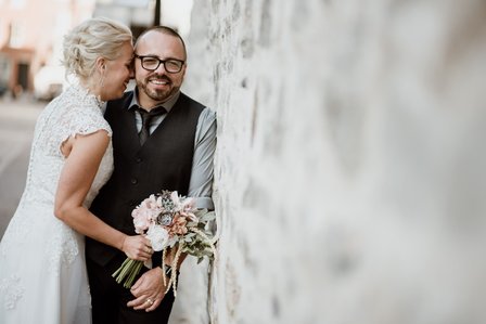 Chateau Ramezay wedding venue photo Montreal, Courtyard wedding. Montreal wedding photographer, Melanie and Robert's Montreal elopement photographer. Melanie and Robert's Montreal wedding, Montreal Wedding Photography.