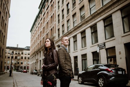 Adrien Bochereau and Vivien Gaumand; Fall Autumn photo shoot; Jessica and Chris's Montreal engagement photographer; John KOO Photography; L'ombre des Cosmos; Louis-Guy Roy; Montreal Pre-Wedding photographer; Montreal wedding Photographer; Old Montreal por