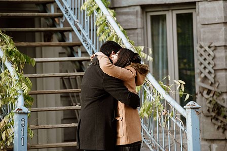 Carré Saint-Louis marriage proposal photo; Komal and Vishal's surprise proposal; Montreal surprise photographer; Plateau Mont-Royal surprise proposal; Square Saint-Louis surprise proposal photo