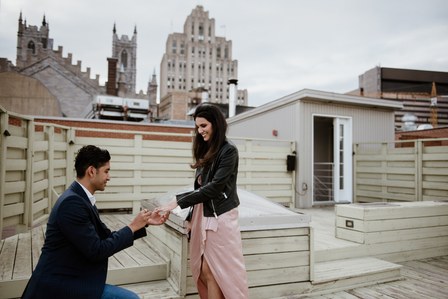 Mehreen and Animesh's surprise proposal; Montreal Proposal photographer; Montreal Surprise proposal photographer; Old Montreal Surprise Proposal; She said yes; Will You Marry Me