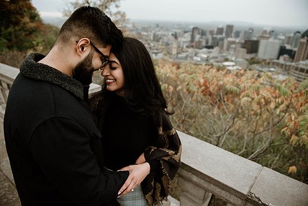 Montreal surprise proposal photographer; Surprise marriage proposal photographer MTL; Chalet du Mont Royal surprise proposal; Harleen and Mehtab's Montreal marriage proposal; John KOO Photography; Kondiaronk Belvedere surprise proposal photographer