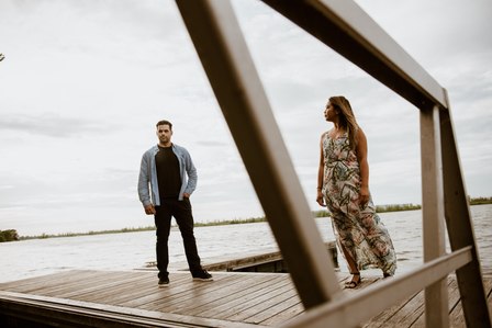 Montreal Engagement Photographer, Montreal wedding Photographer, Kim and Marc Olivier's engagement shoot; Montreal Engagement Photo, RécréoParc, Sainte-Catherine, QC, Sunset engagement photo; MTL engagement photo by the water