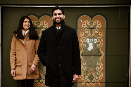 Carré Saint-Louis marriage proposal photo; Komal and Vishal's surprise proposal; Montreal surprise photographer; Plateau Mont-Royal surprise proposal; Square Saint-Louis surprise proposal photo