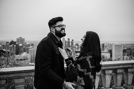 Montreal surprise proposal photographer; Surprise marriage proposal photographer MTL; Chalet du Mont Royal surprise proposal; Harleen and Mehtab's Montreal marriage proposal; John KOO Photography; Kondiaronk Belvedere surprise proposal photographer
