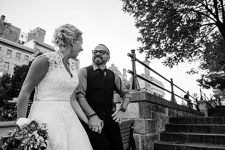 Chateau Ramezay wedding venue photo Montreal, Courtyard wedding. Montreal wedding photographer, Melanie and Robert's Montreal elopement photographer. Melanie and Robert's Montreal wedding, Montreal Wedding Photography.