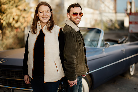 Montreal wedding Photographer; 1969 Cadillac Deville Convertible; Colourful leaves Montreal; Fall Autumn photo shoot; Jewish wedding Montreal; John KOO Photography; Montreal Jewish engagement photographer; Montreal Pre-Wedding photographer; Throwback Tour