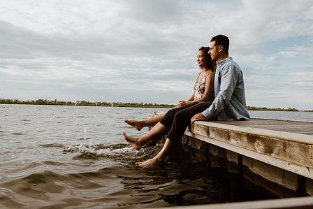 Montreal Engagement Photographer, Montreal wedding Photographer, Kim and Marc Olivier's engagement shoot; Montreal Engagement Photo, RécréoParc, Sainte-Catherine, QC, Sunset engagement photo; MTL engagement photo by the water