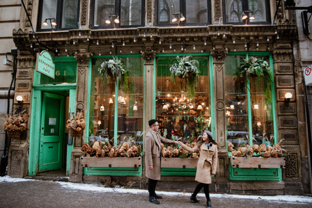 Montreal surprise marriage proposal photographer; Notre Dame Basilica surprise proposal; Old Montreal surprise proposal photographer; Rachel and Justin's Montreal surprise proposal photographer; She said yes; Winter surprise proposal Montreal