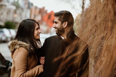 Carré Saint-Louis marriage proposal photo; Komal and Vishal's surprise proposal; Montreal surprise photographer; Plateau Mont-Royal surprise proposal; Square Saint-Louis surprise proposal photo