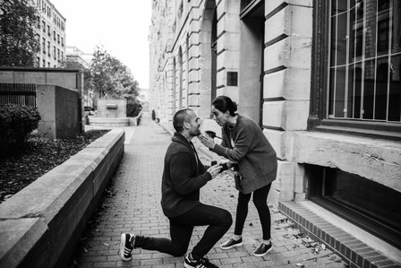 John KOO Photography; Marriage proposal MTL photo; Montreal Surprise proposal photographer; Old Montreal Surprise Proposal; Preet and Danny's Montreal surprise proposal photographer