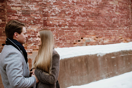 Montreal Engagement Photographer; Ferris Wheel Montreal portrait photo; Lucille and Max's winter engagement shoot; Montreal Pre-Wedding photographer; Old Montreal engagement photo session; Dog child