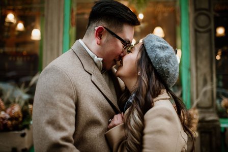 Montreal surprise marriage proposal photographer; Notre Dame Basilica surprise proposal; Old Montreal surprise proposal photographer; Rachel and Justin's Montreal surprise proposal photographer; She said yes; Winter surprise proposal Montreal