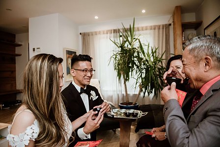 Montreal wedding Photographer; Montreal wedding photo; Carrie Ma officiant; Charlotte Flannery MUA hair stylist; FSEV wedding officiant; Jamie and Newton's wedding; John KOO Photography; Kristina Chan desserts; Longueuil wedding; Oxide design florist