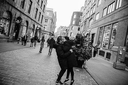 John KOO Photography; Marriage proposal MTL photo; Montreal Surprise proposal photographer; Old Montreal Surprise Proposal; Preet and Danny's Montreal surprise proposal photographer