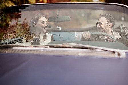 Montreal wedding Photographer; 1969 Cadillac Deville Convertible; Colourful leaves Montreal; Fall Autumn photo shoot; Jewish wedding Montreal; John KOO Photography; Montreal Jewish engagement photographer; Montreal Pre-Wedding photographer; Throwback Tour