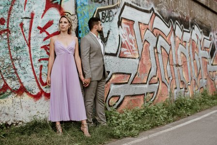 Wedding photographer in Montreal, prewedding engagement photographer, Basin Peel Montreal, Urban couple’s portrait session