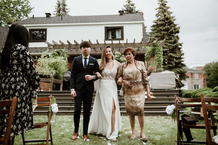 Montreal wedding Photographer; Montreal wedding photo; Carrie Ma officiant; Charlotte Flannery MUA hair stylist; FSEV wedding officiant; Jamie and Newton's wedding; John KOO Photography; Kristina Chan desserts; Longueuil wedding; Oxide design florist