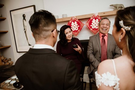 Montreal wedding Photographer; Montreal wedding photo; Carrie Ma officiant; Charlotte Flannery MUA hair stylist; FSEV wedding officiant; Jamie and Newton's wedding; John KOO Photography; Kristina Chan desserts; Longueuil wedding; Oxide design florist